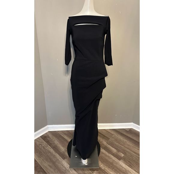 NWT Chiara Boni La Petite Robe Kate Slit-Detail Boatneck Gown $995 - Picture 5 of 11